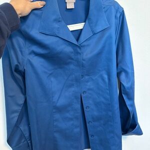Royal blue Chicos button down top. Size 0